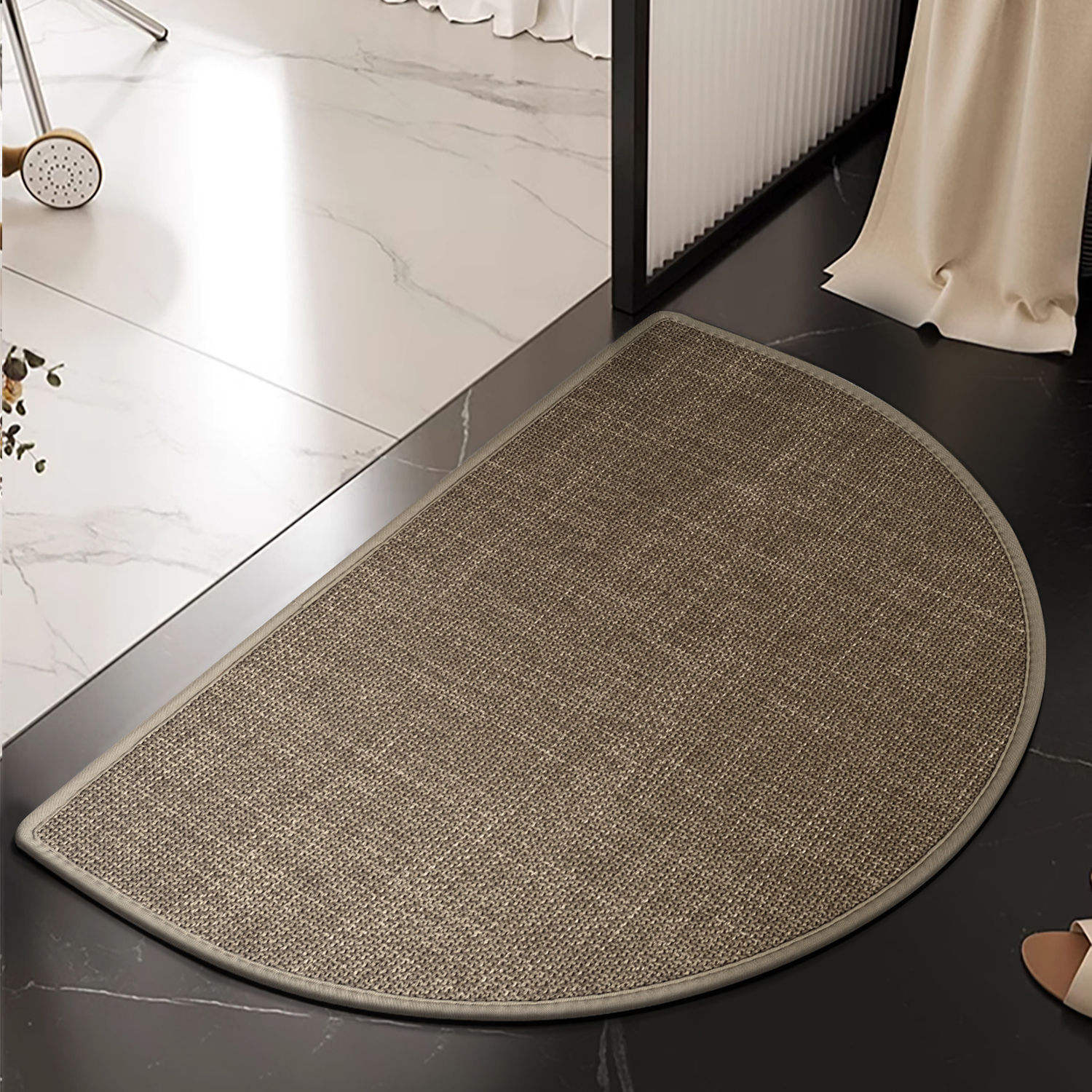 Tissé élégant - demi-cercle - marron clair