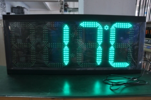 Outdoor Waterproof 16&quot; Inch Digital Led Street Clock LED Time and <strong>Temperature</strong> Signage Display Countdown Function Scoreboard - Product Image 2
