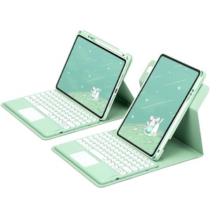 360旋转皮革外壳，带无线蓝牙键盘，适用于iPad 10 10.9英寸2022新支架设计铅笔架 - Product Image 5