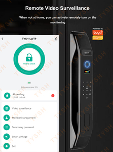 TYSH akıllı kilit anahtarsız giriş Wifi ve yüz tanıma kontrolü ekran ile akıllı ana kapı kilidi - Product Image 6