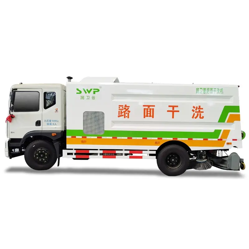 Dizel motor temizleme süpürme araba ağır sokak kamyon fiyat Dongfeng yol süpürme kamyonu su sprey ile satılık