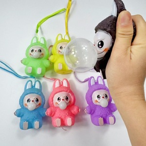 QY Labubu tükürmek kabarcıklar dekompresyon oyuncak kabarcık üfleme Pop Mart bebek stres rahatlatıcı yoğurun müzik gelgit oyun bebek kör kutu - Product Image 3
