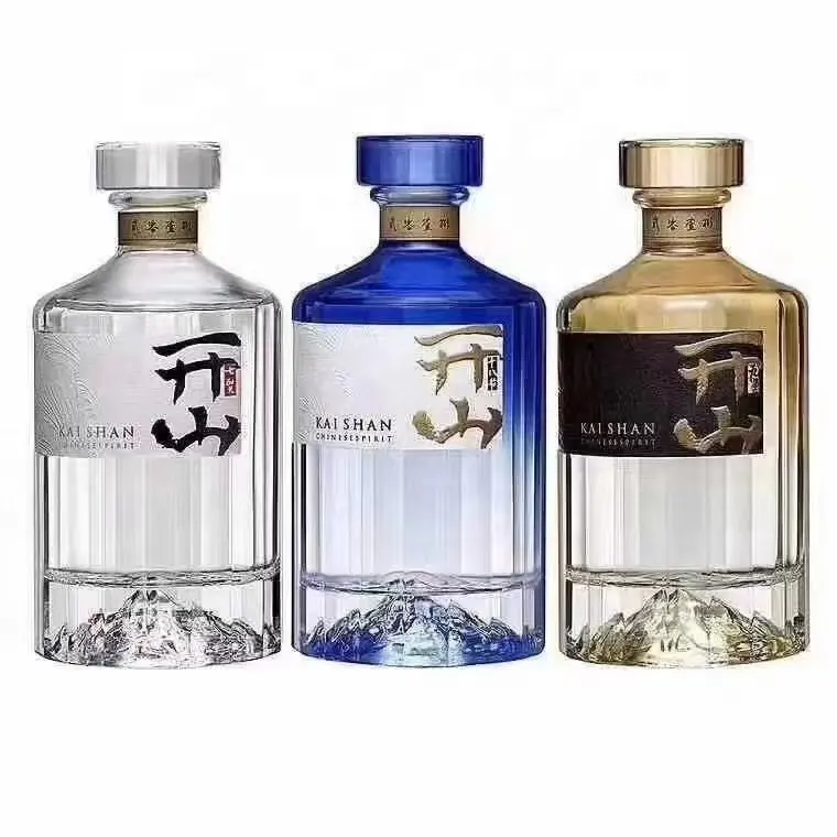 750ml 700ml 500ml bottiglia di vetro selce Extra personalizzata con tappo/tappo a vite per Gin Vodka Whisky Tequila liquore alcol alcol
