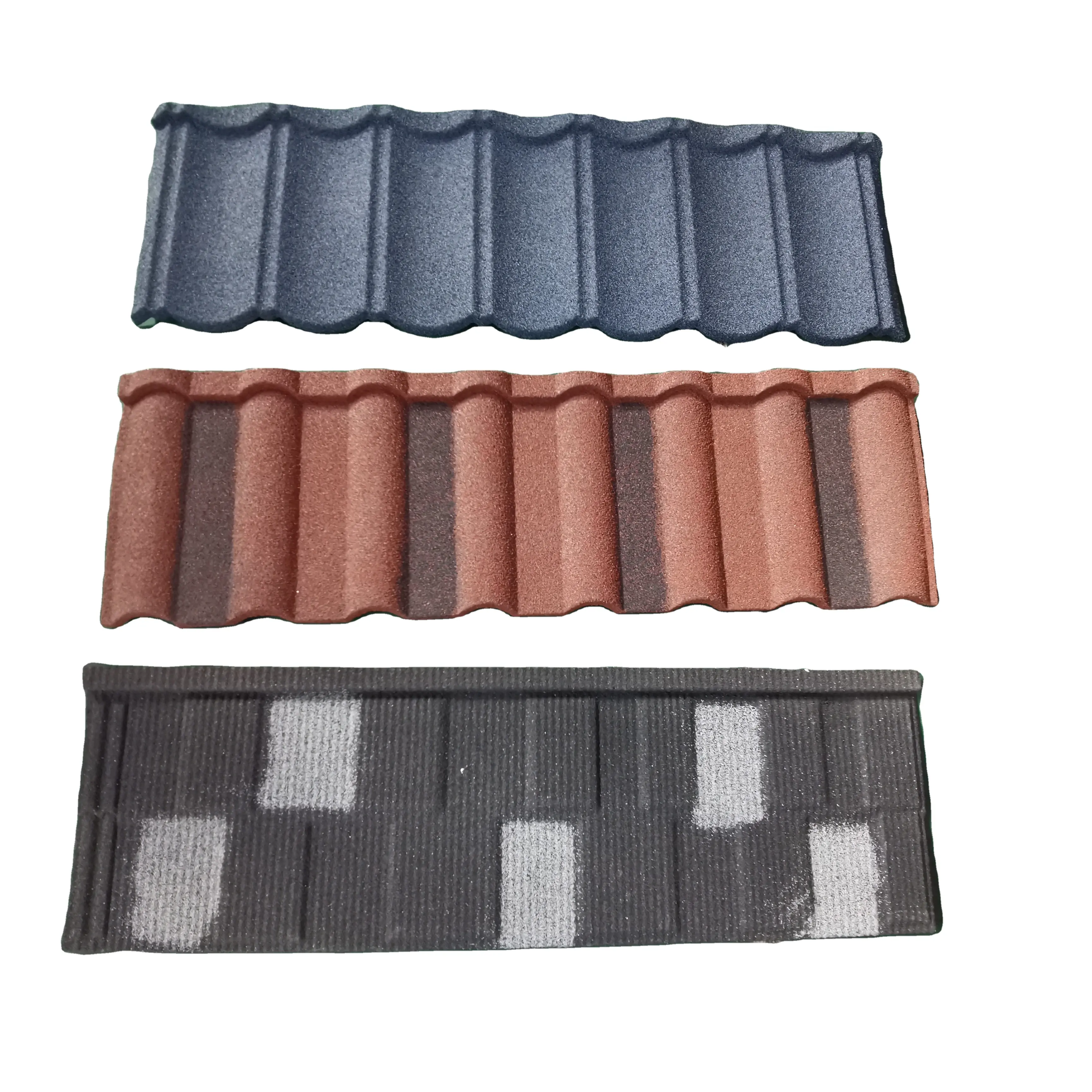 Chapas de metal revestidas de pedra para telhados, telhas de aço coloridas, material de construção com melhor preço na China