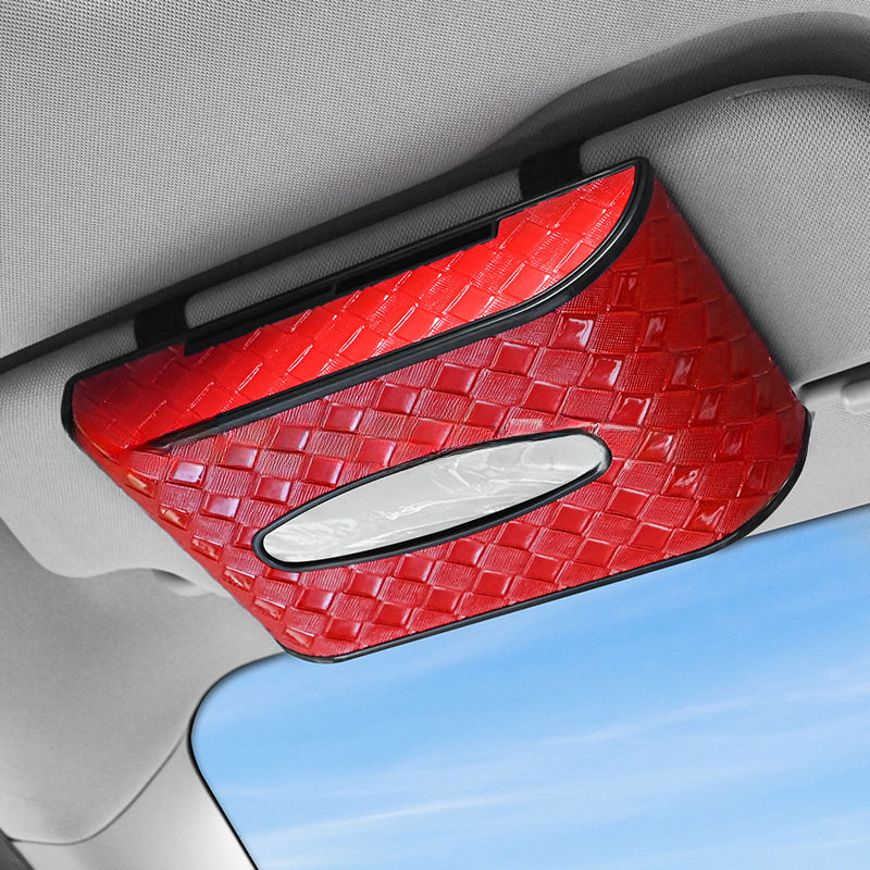 Boîte à mouchoirs tissés rouge