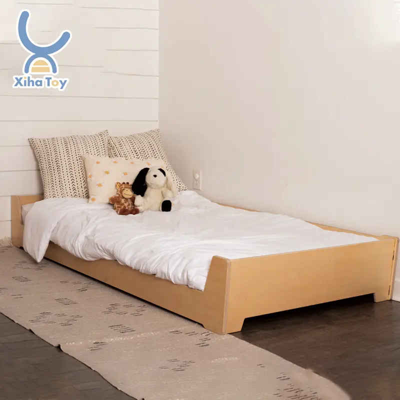XIHA Современная детская кровать Монтессори, деревянная кровать для малышей, береза, Монтессори, напольная кровать