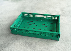 Contenedores de cajas plegables de plástico PP reciclables convenientes de 600x400x120mm, caja sólida de fruta plegable de malla resistente apilable - Product Image 5