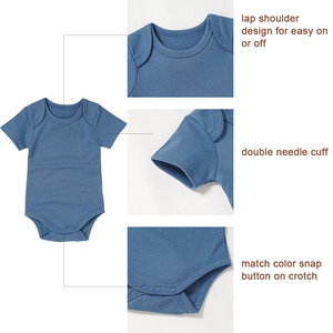 Lap vai bé ngắn Romper 100% cotton hữu cơ bé onesie đồ ngủ Romper - Product Image 3