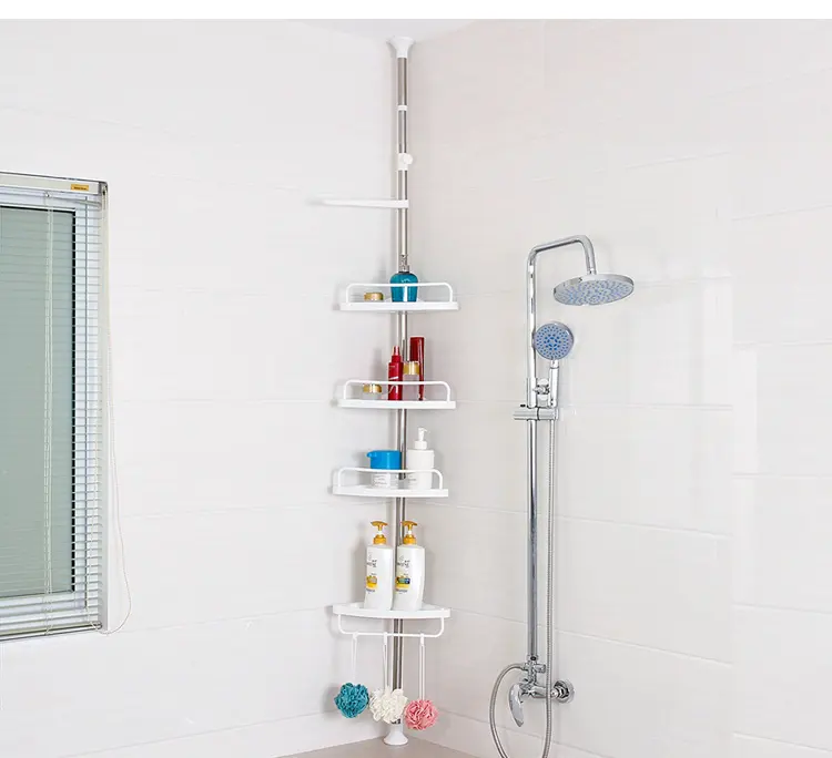 Accessoires de salle de bain Boîte de rangement murale en plastique sans clous Étagère de douche multifonction suspendue