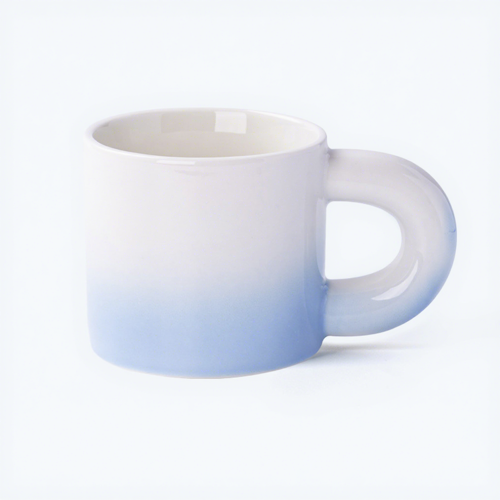 Taza de grasa degradada-azul claro de la mañana