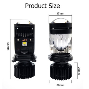 OEM ไฟหน้ารถยนต์ LED H4 Y3พ3000K-6000K แอพควบคุมแสงแอพควบคุมแสงลำแสงต่ำหลอดไฟ3สี - Product Image 4