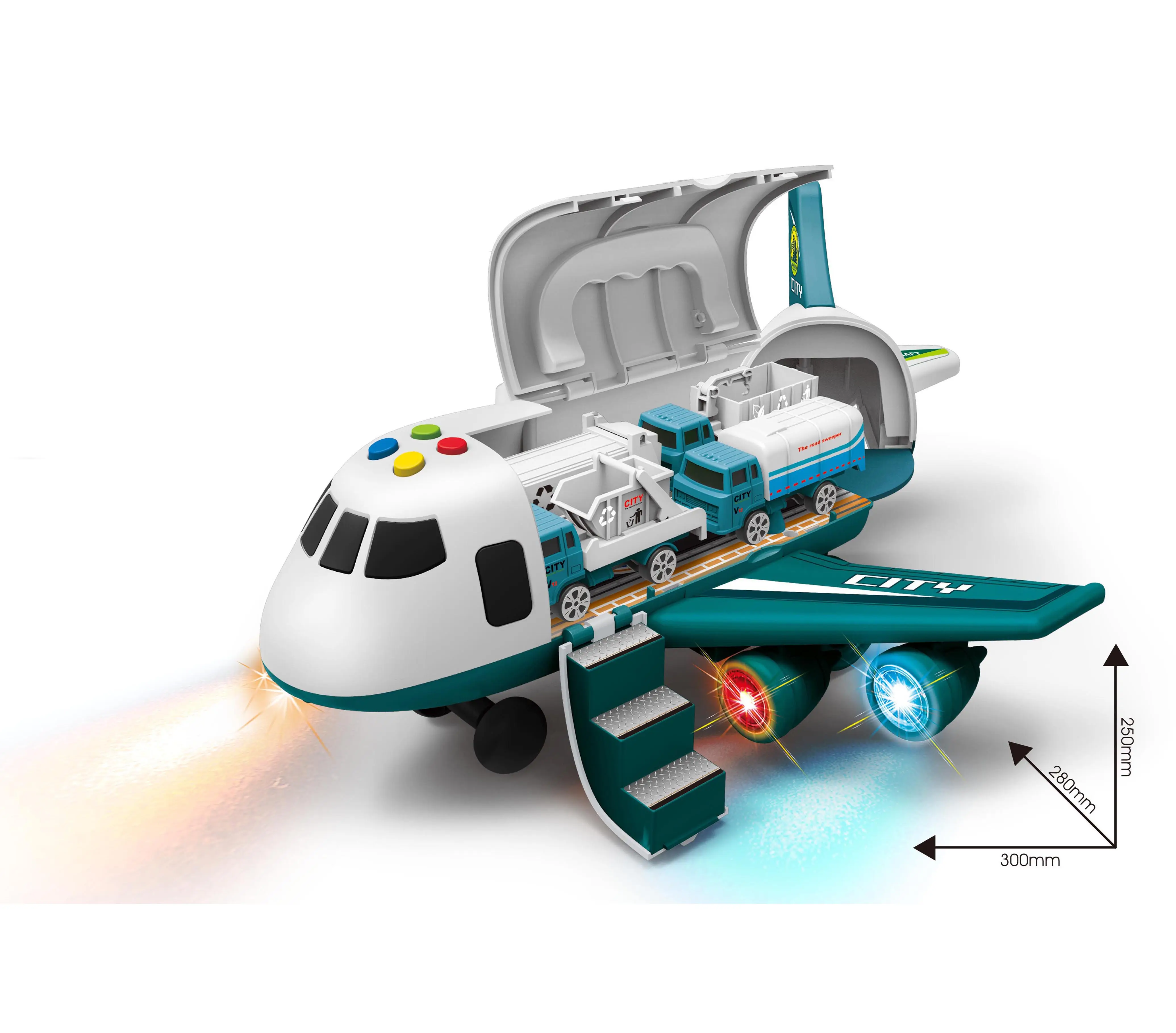 Avión de plástico de fricción transformable para niños, juguete de avión de metal fundido a presión