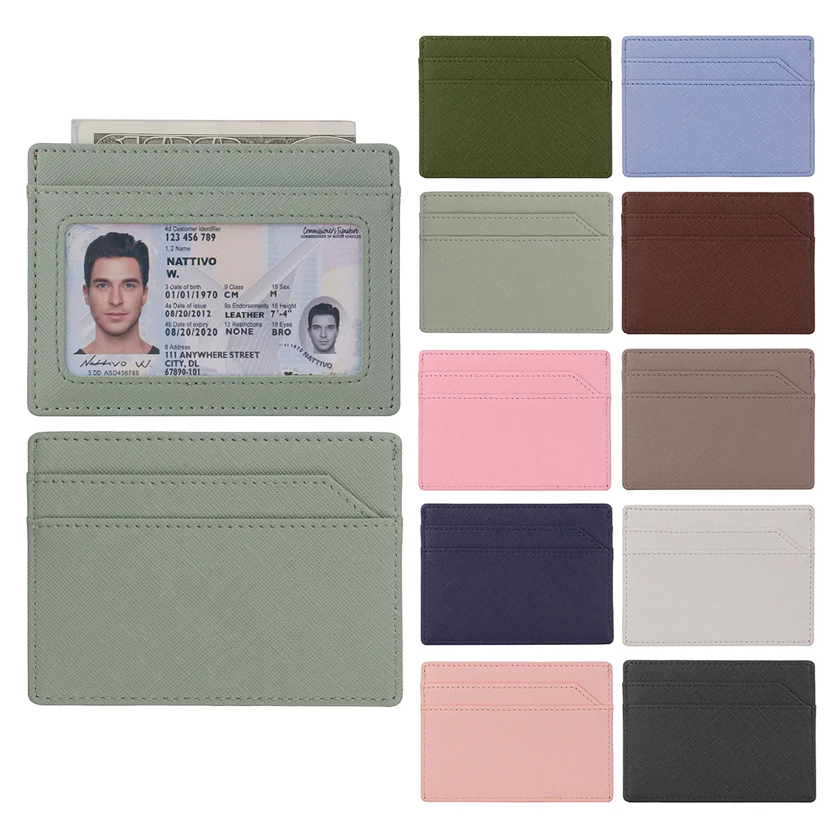Import Duty Free Produkte GRS PU Slim Wallet Karten halter Leder Custom LOGO Minimalist Ladies RFID Karten halter