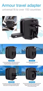 通用旅行适配器与车载充电器国际旅行电源适配器与双USB，多功能车载充电器适配器 - Product Image 5