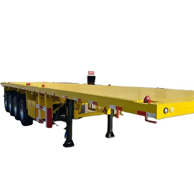 Semirremolque de camión de plataforma doble con contenedor al mejor precio, remolque de plataforma plana de elevación hidráulica de 40 pies