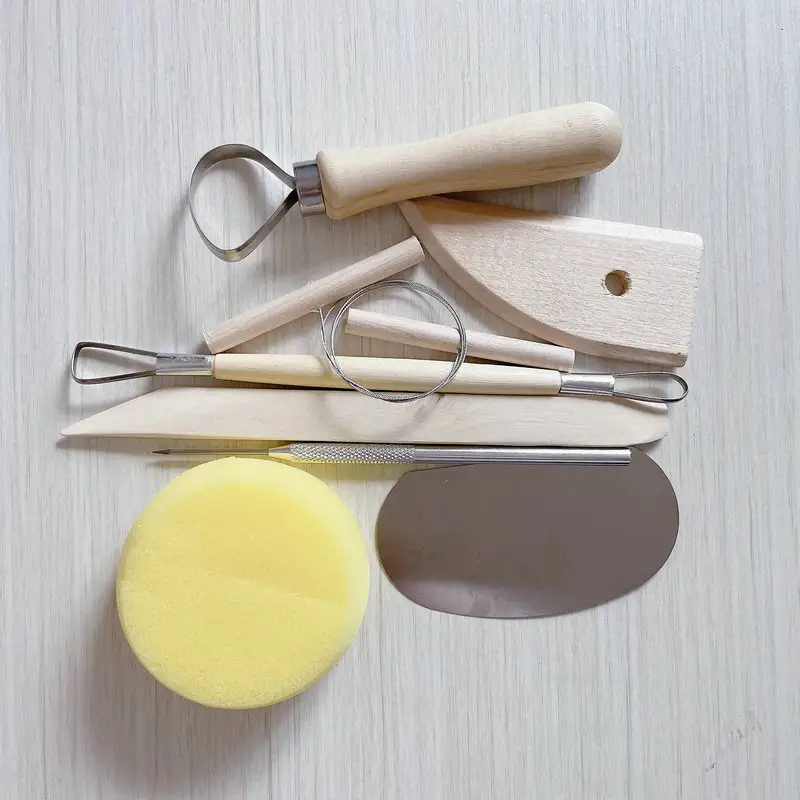 Großhandel 8 teile/satz Fine Art Holz Ton Modellierung Polymer Clay Werkzeug Keramik Zubehör Werkzeuge