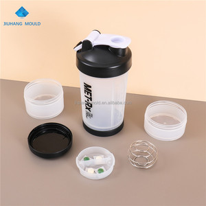 ขวดเขย่าโปรตีนสำหรับยิมฟิตเนสขนาด500มล. พร้อมกล่องยาช่องใส่ผง - Product Image 2