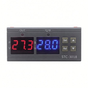 Controlador de temperatura ajustable de doble pantalla, STC-3018, DC12V, con Cable de 1M