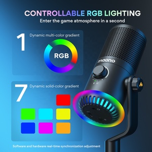 Unterstützung für Maono RGB-Gaming-Mikrofone Programmierung 3-in-1-Mikrofonknopf Desktop USB Typ C Kondensator-Gaming-Mikrofone mit zwei Modellen