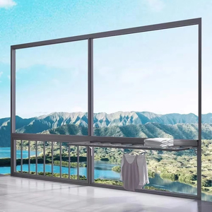 NICE AL Ventanas y puertas corredizas con marco de aluminio de doble acristalamiento Ventana corredera de 3 pistas Ventanas personalizadas para Villa - Product Image 1