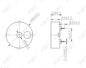 30mm 5V 12V 90dB 2500Hz bên ngoài điều khiển PCB gắn kết thụ động Piezo đầu dò buzzer - Product Image 5