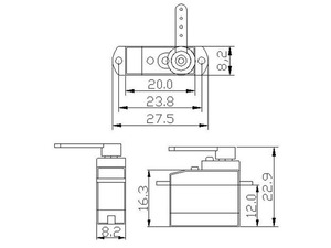 DP0025 K-power 0.8kg 2.5g 0.07SマイクロデジタルRCサーボRCロボットホビーカー用 - Product Image 6