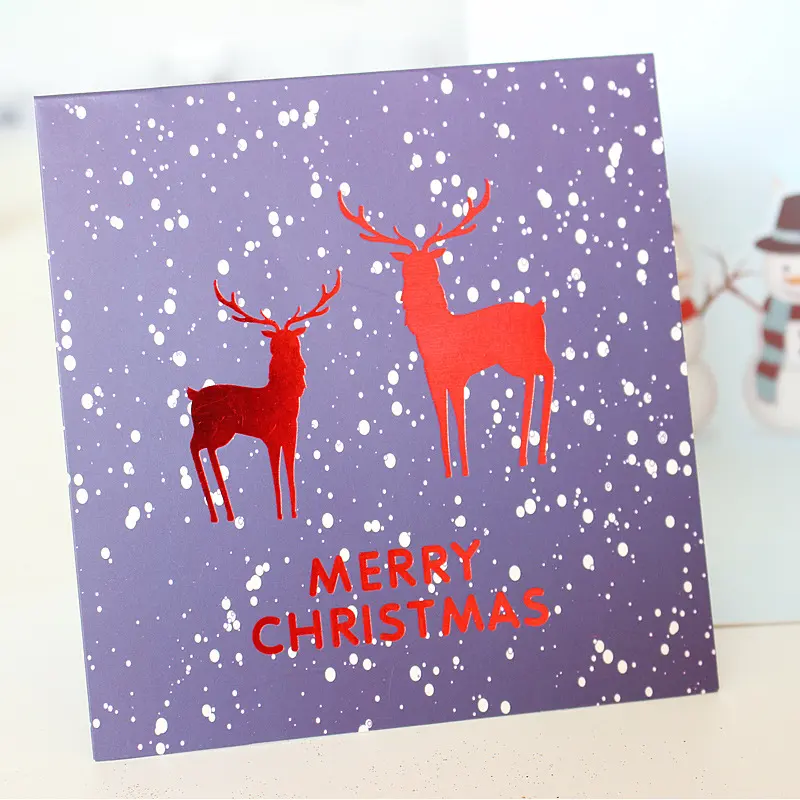 China Hersteller Großhandel Custom Printing Boxed Holiday Frohe Weihnachten Grußkarten mit Umschlägen