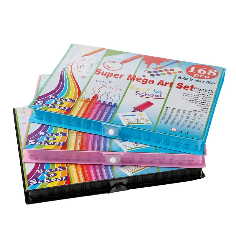 168PCS Art Sets Professional Kids Plastic Packing Box Marker Art Set Drawing