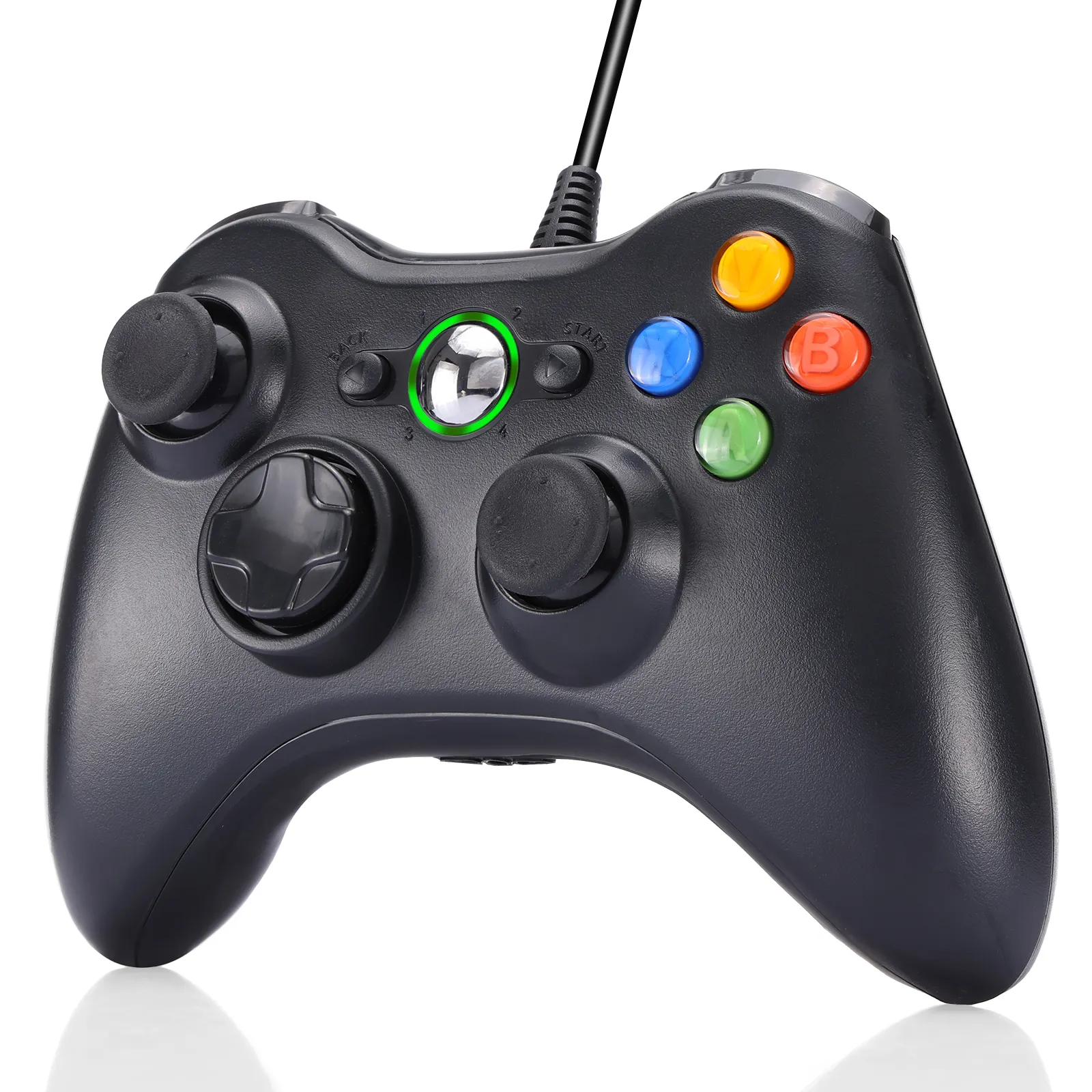 Microsoft Xboxs 360 컨트롤러 유선 조이스틱 조이 패드 USB 게임 패드 제어 Xbox 360 컨트롤러 및 PC 용 게임 패드