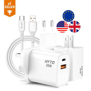 Evrensel QC3.0 PD USB hızlı şarj adaptörü iPhone Apple 16 için 30W tipi C şarj hızlı şarj abd ab İngiltere tak Cargador - Product Image 1