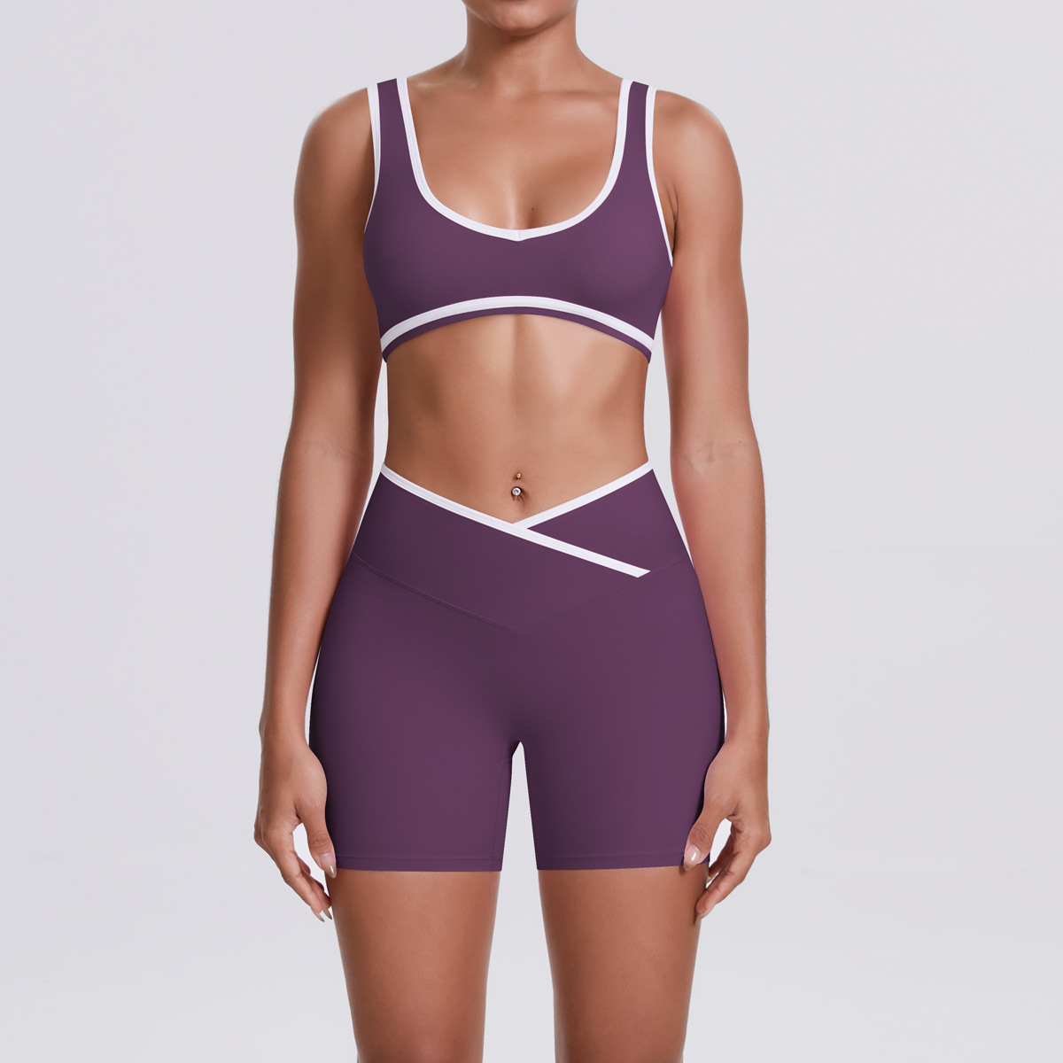 Ensemble soutien-gorge 3-7120 et short 7117 - Kyoho Purple