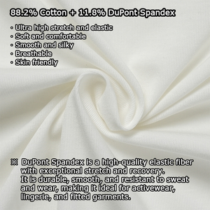 Shanhao 200S/20D длинный хлопковый пупон спандекс ребро 140gsm ультра стрейч трикотажная ткань дышащий материал роскошного нижнего белья - Product Image 2