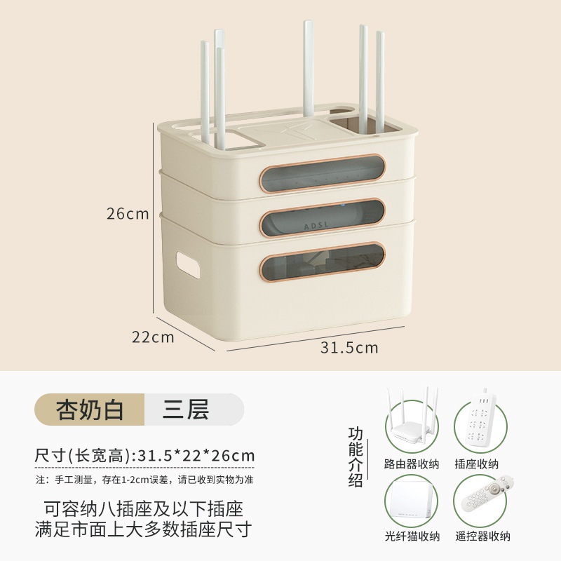 Three-layer apricot milk white (31.5*22*26CM)