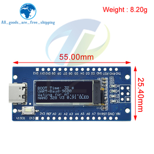 Nano V3.0 Atmega328P Ch340C Eingebautes 0,91 "Oled Display 128*32 Auflösung Iic I2C Kompatibel für Arduino Nano V3.0 - Product Image 5