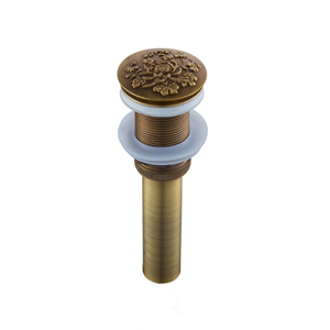 Waschbecken Abfluss ohne Überlauf Gefäß Waschbecken Waschtisch Abfall Abfluss Stopper Antike Bronze Pop Up Abfluss mit Muster - Product Image 4