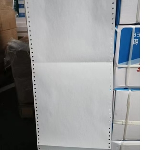 Papel de computadora NCR sin carbón blanco continuo de 1 capa de bajo precio con múltiples especificaciones de imagen azul para imprimir