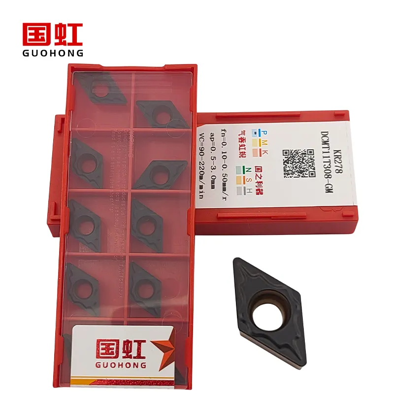 DCMT11T304-GM DCMT11T308-GM Kr278 Dubbele Coating Cnc Carbide Draaigereedschap Voor Staalverwerking Met Draaiend Binnengat