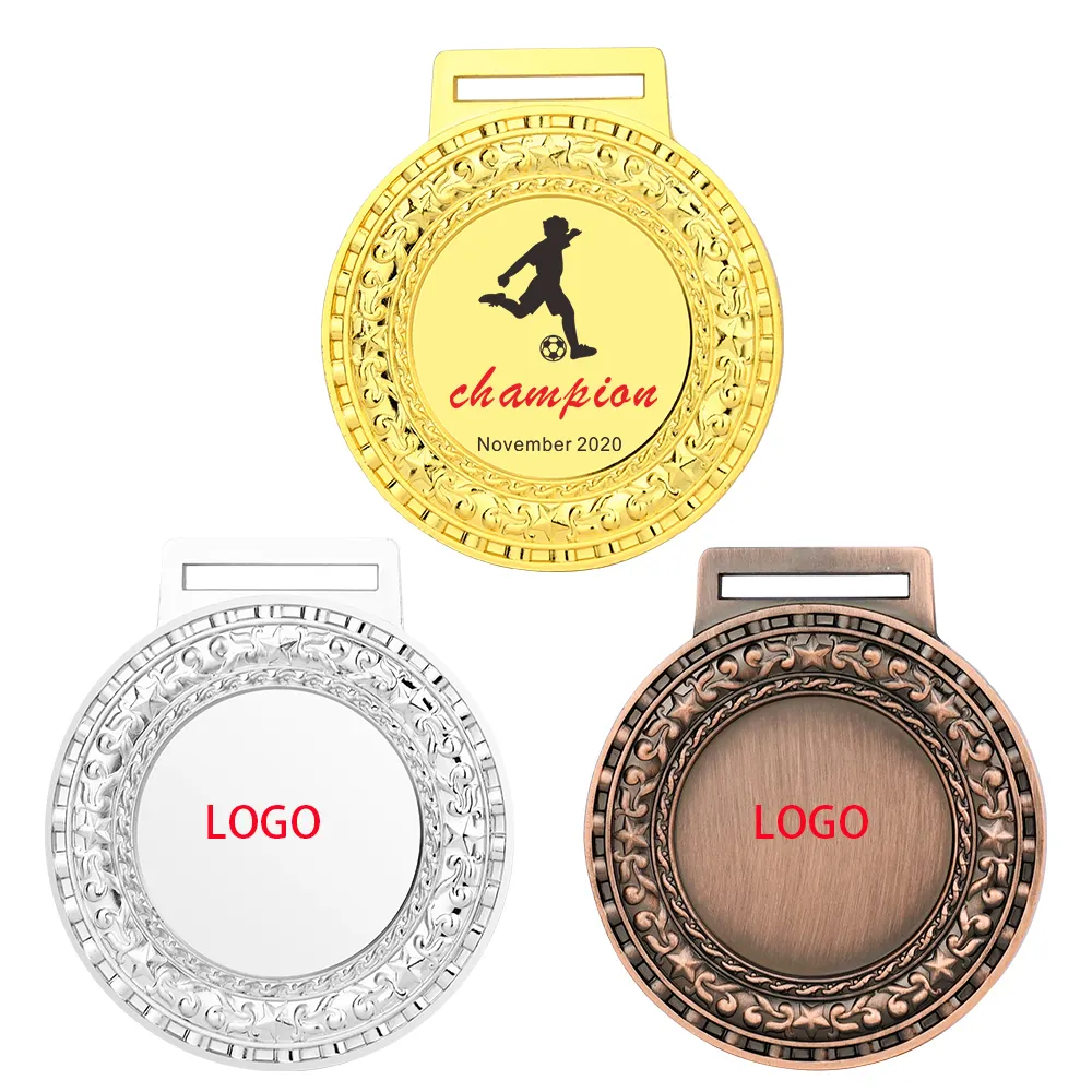 Üretim tedarikçisi toptan fiyat özelleştirilmiş ödül madalyaları boş madalya renk kurdele ile kazanan kupa madalya ödül hediye