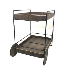 Kahve içecekler arabası 2 katmanlı çay servis arabası kahve dükkanı servis arabası arabası - Product Image 4