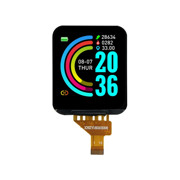Tela LCD TFT quadrada para Smart Watch, módulo LCD de 1,8 polegadas e 10 pinos, tela de 1.83 polegadas 240*280 GC9307 IPS SPI, painel de toque personalizado