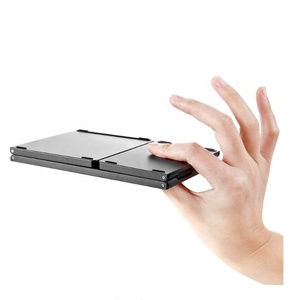 Mini teclado Bluetooth inalámbrico plegable de aleación de aluminio, teclado táctil portátil recargable para Android IOS Wins