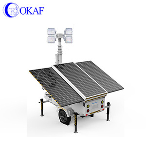 Illuminazione di ingegneria 5 7 9m telescopico rimorchio albero 4*120W luci LED 460 Mobile W * 3 torre di luce solare - Product Image 2