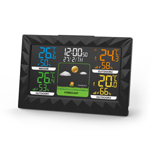 Estación Meteorológica de 433MHZ con tres sensores y función de control de radio y temperatura y humedad interior y exterior - Product Image 1