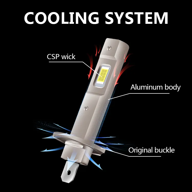 Led far H1 6000k 55w Led ışık Canbus halojen değiştirme oto araba farı H1 araba için Led ampul