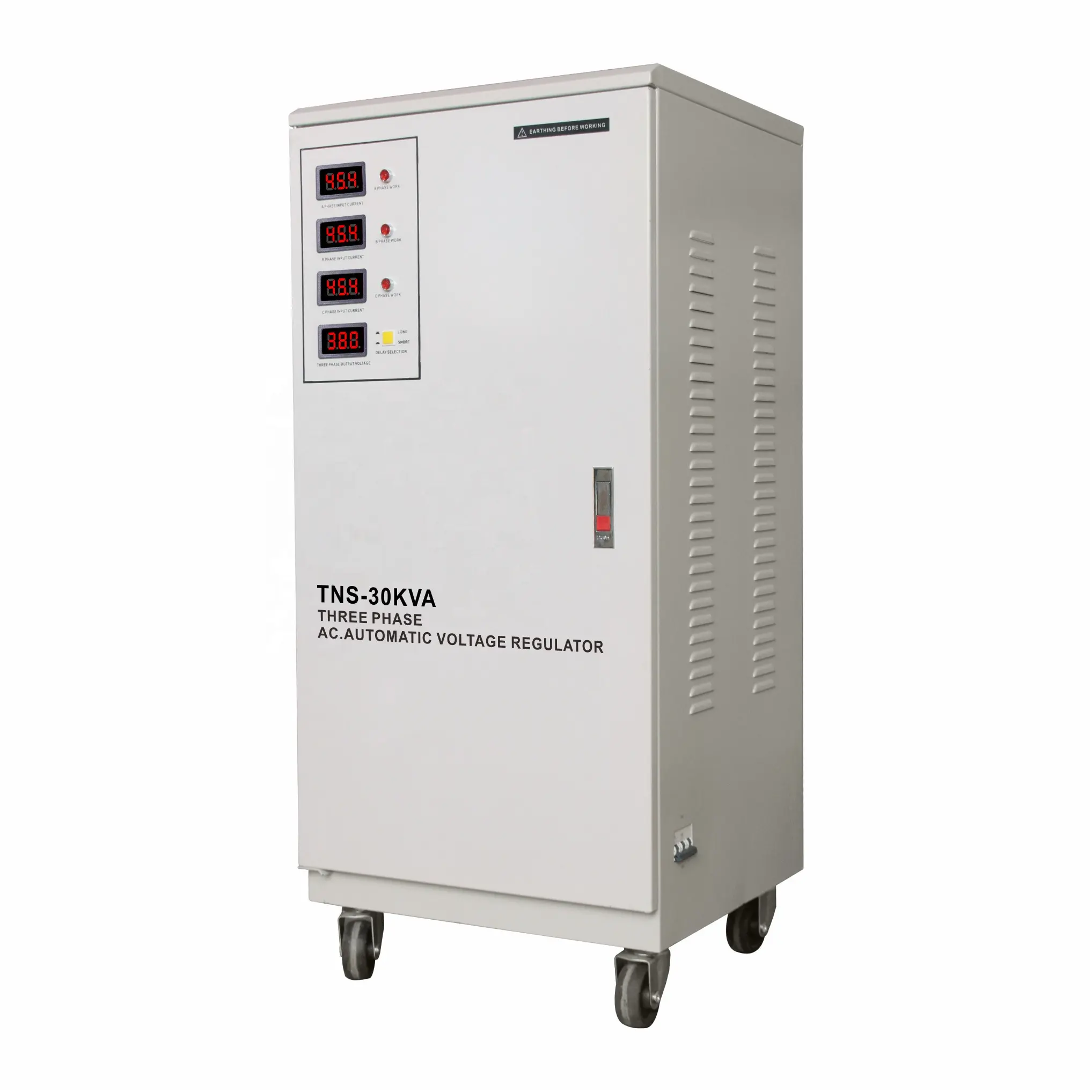 Stabilizer voltase industri TNS-30kva 3 fase AC 380V, stabilizer otomatis motor servo/Regulator