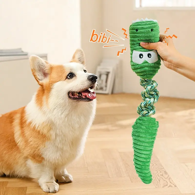 Produk hewan peliharaan mainan anjing tali pembersih gigi interaktif hewan lucu pemodelan dapat suara diri hi mainan