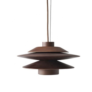 Danish Design Umbrella UFO Shape Walnut Hanging <strong>Light</strong> for Living Room - Product Image 1