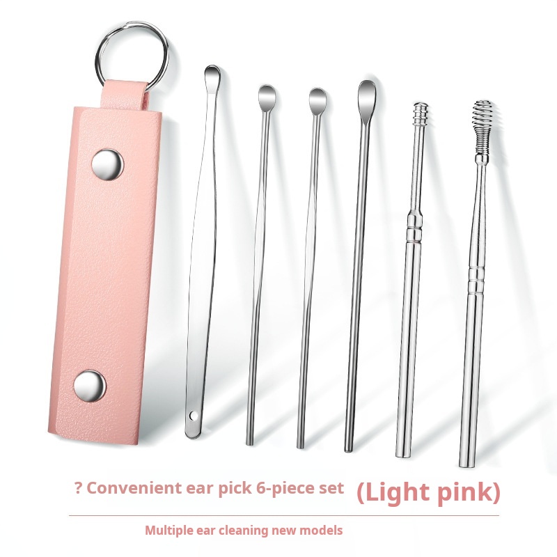 Pink ear spoon 6-piece set