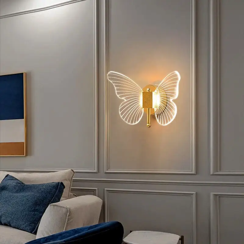 Vendita calda luci nordiche Creative applique moderni apparecchi a LED decorativi farfalla lampada da parete