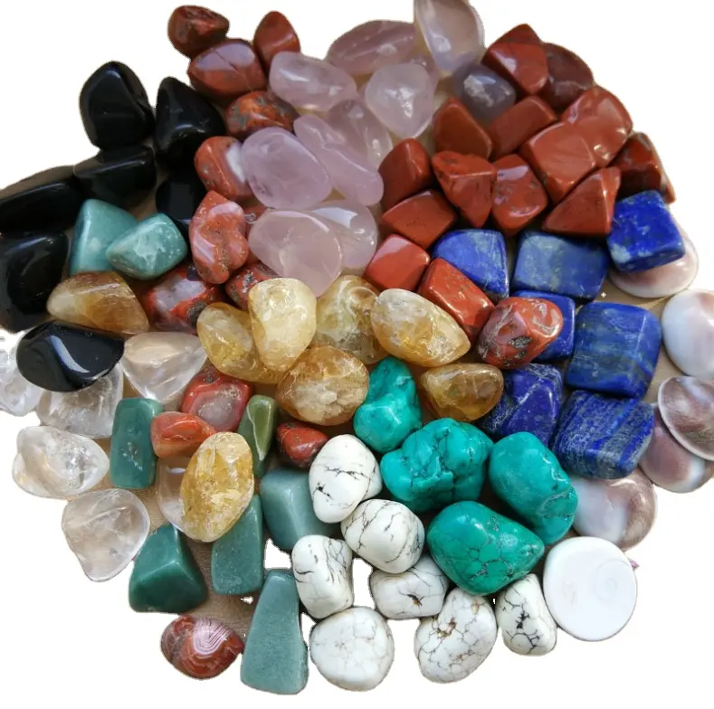 wholesale natural healing rock quartz tumbled stone crystal gravel for landscaping bulk turquoise tumbled stones